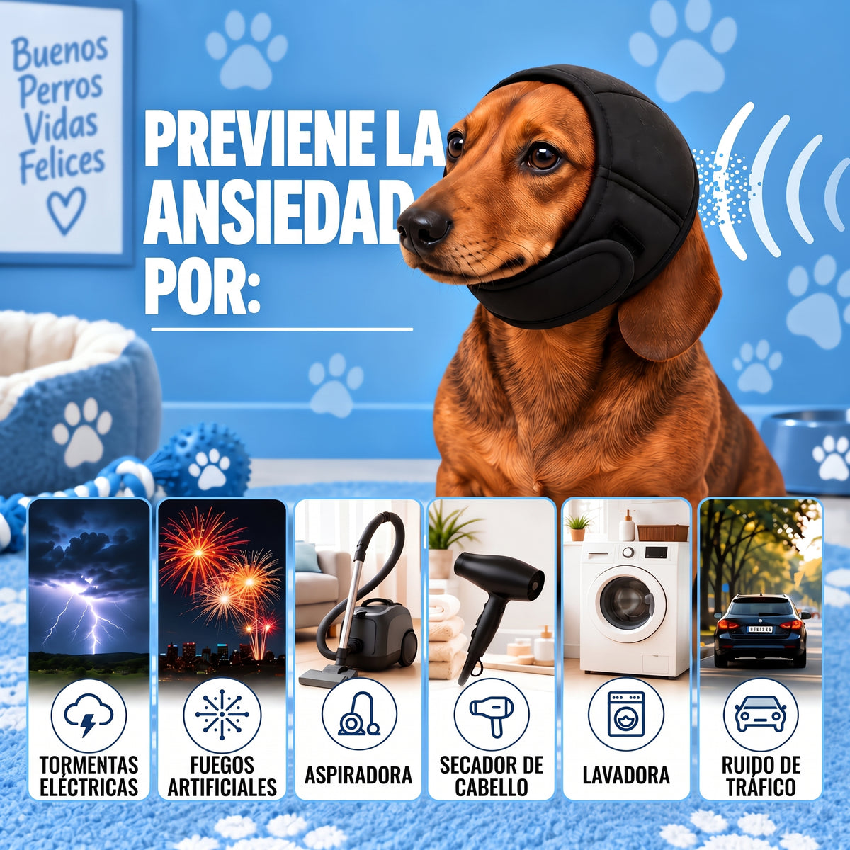 Orejeras Anti-Ruido para Perros